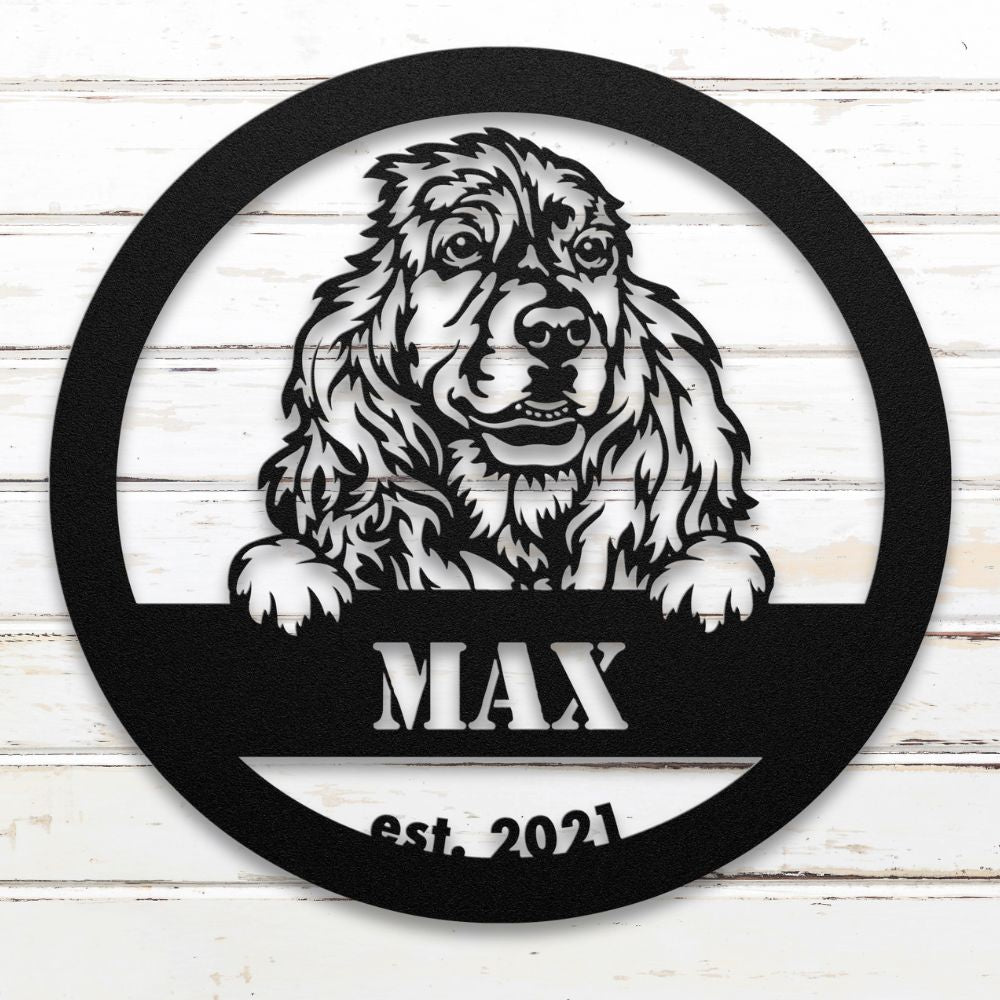 Roscoe & Charlie | Cocker Spaniel Metal Wall Art | Custom Dog Sign | Made in USA | High-Quality Steel | Multiple Finishes | Home Decor Gift