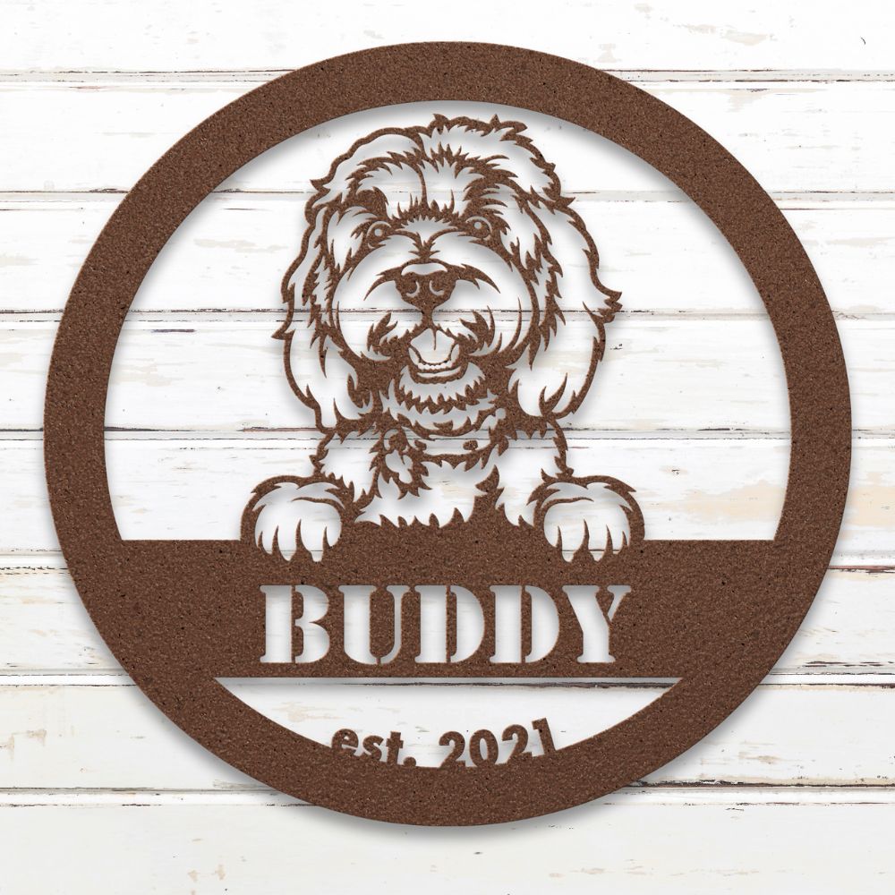 Roscoe & Charlie | Doodle Metal Wall Art | Custom Dog Sign | Made in USA | High-Quality Steel | Multiple Finishes | Home Decor Gift