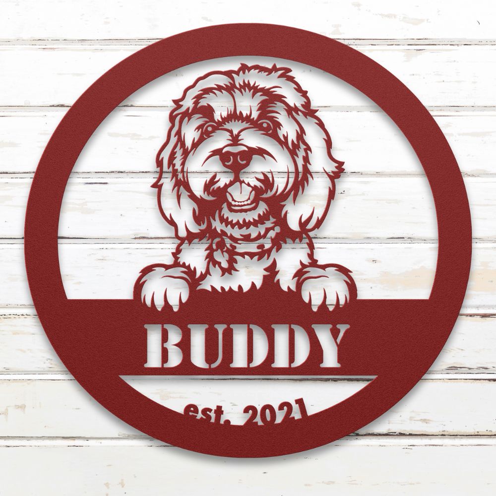 Roscoe & Charlie | Doodle Metal Wall Art | Custom Dog Sign | Made in USA | High-Quality Steel | Multiple Finishes | Home Decor Gift