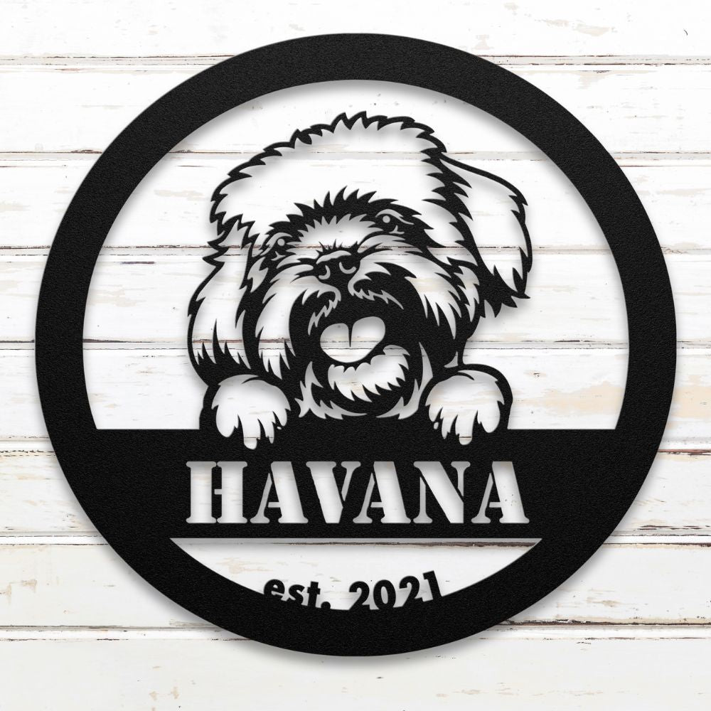 Roscoe & Charlie | Havanese Metal Wall Art | Custom Dog Sign | Made in USA | High-Quality Steel | Multiple Finishes | Home Decor Gift
