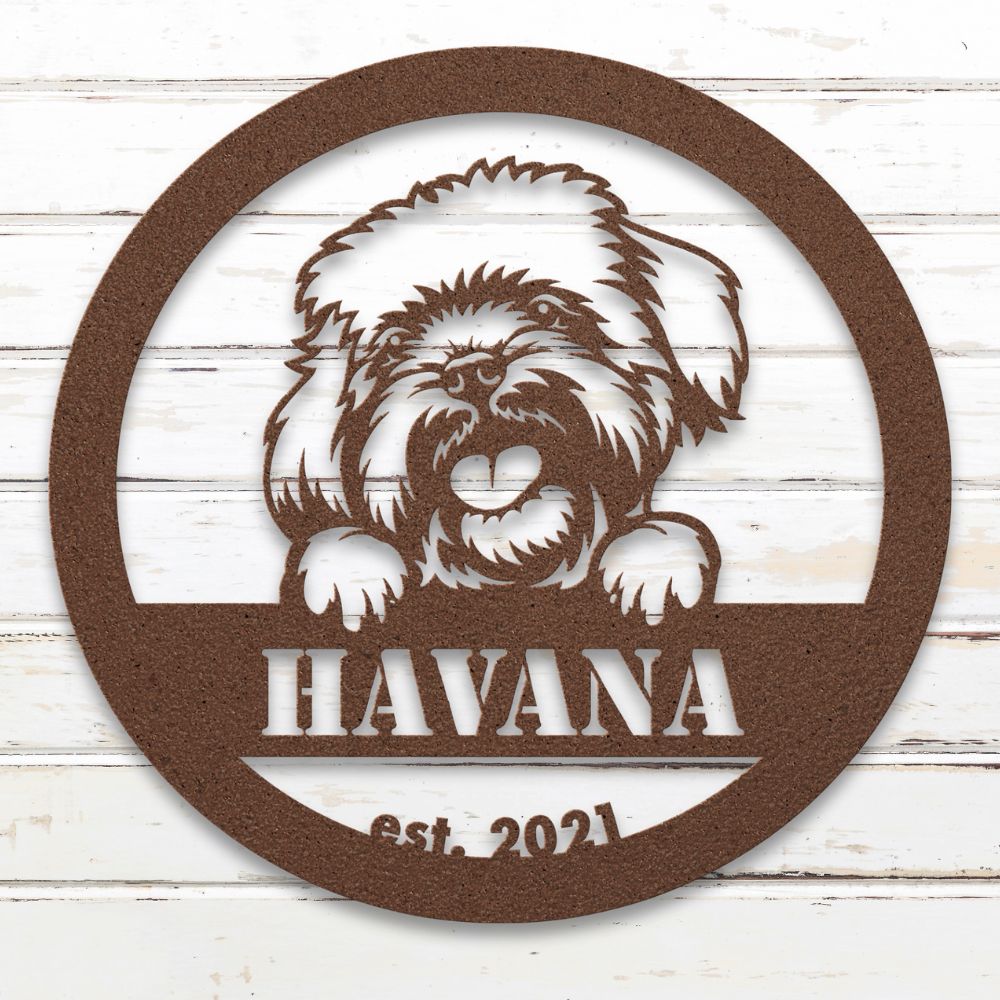 Roscoe & Charlie | Havanese Metal Wall Art | Custom Dog Sign | Made in USA | High-Quality Steel | Multiple Finishes | Home Decor Gift
