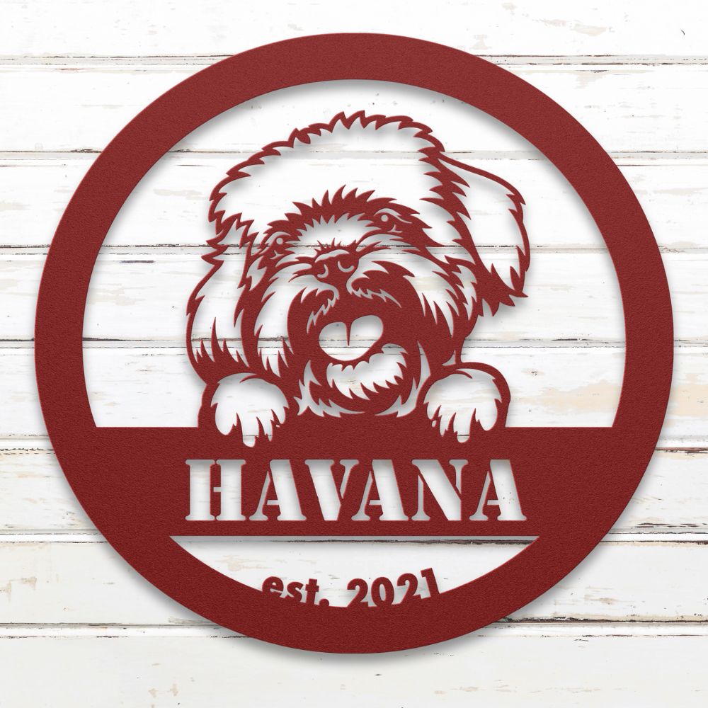 Roscoe & Charlie | Havanese Metal Wall Art | Custom Dog Sign | Made in USA | High-Quality Steel | Multiple Finishes | Home Decor Gift