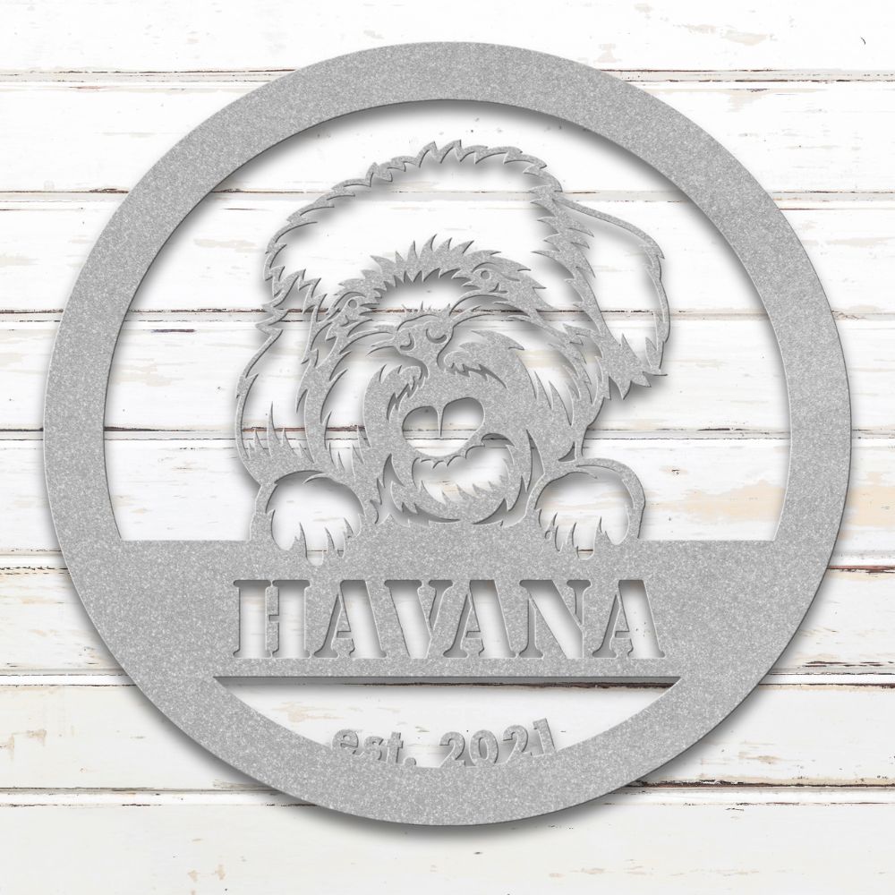 Roscoe & Charlie | Havanese Metal Wall Art | Custom Dog Sign | Made in USA | High-Quality Steel | Multiple Finishes | Home Decor Gift