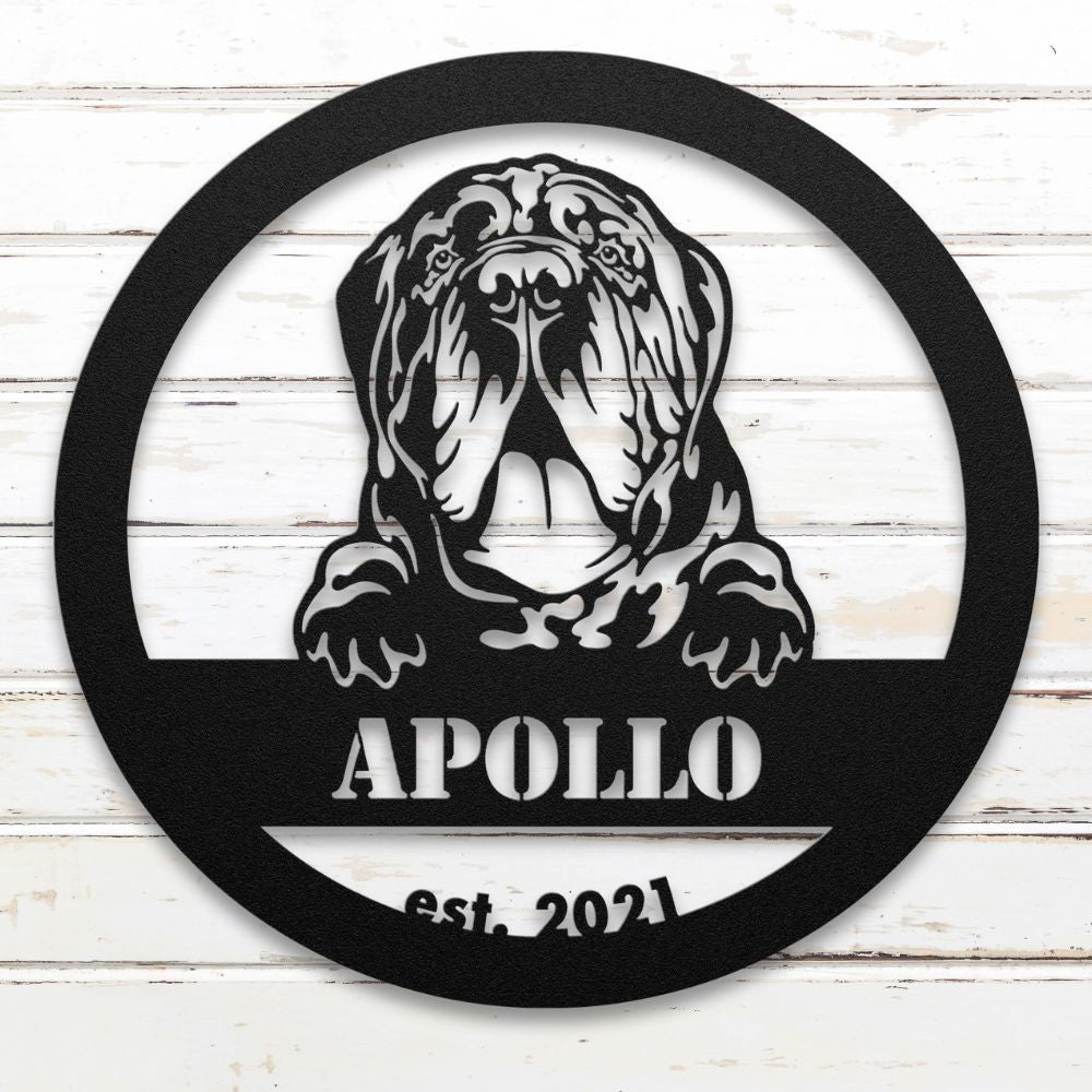 Roscoe & Charlie | Neapolitan Metal Wall Art | Custom Dog Sign | Made in USA | High-Quality Steel | Multiple Finishes | Home Decor Gift