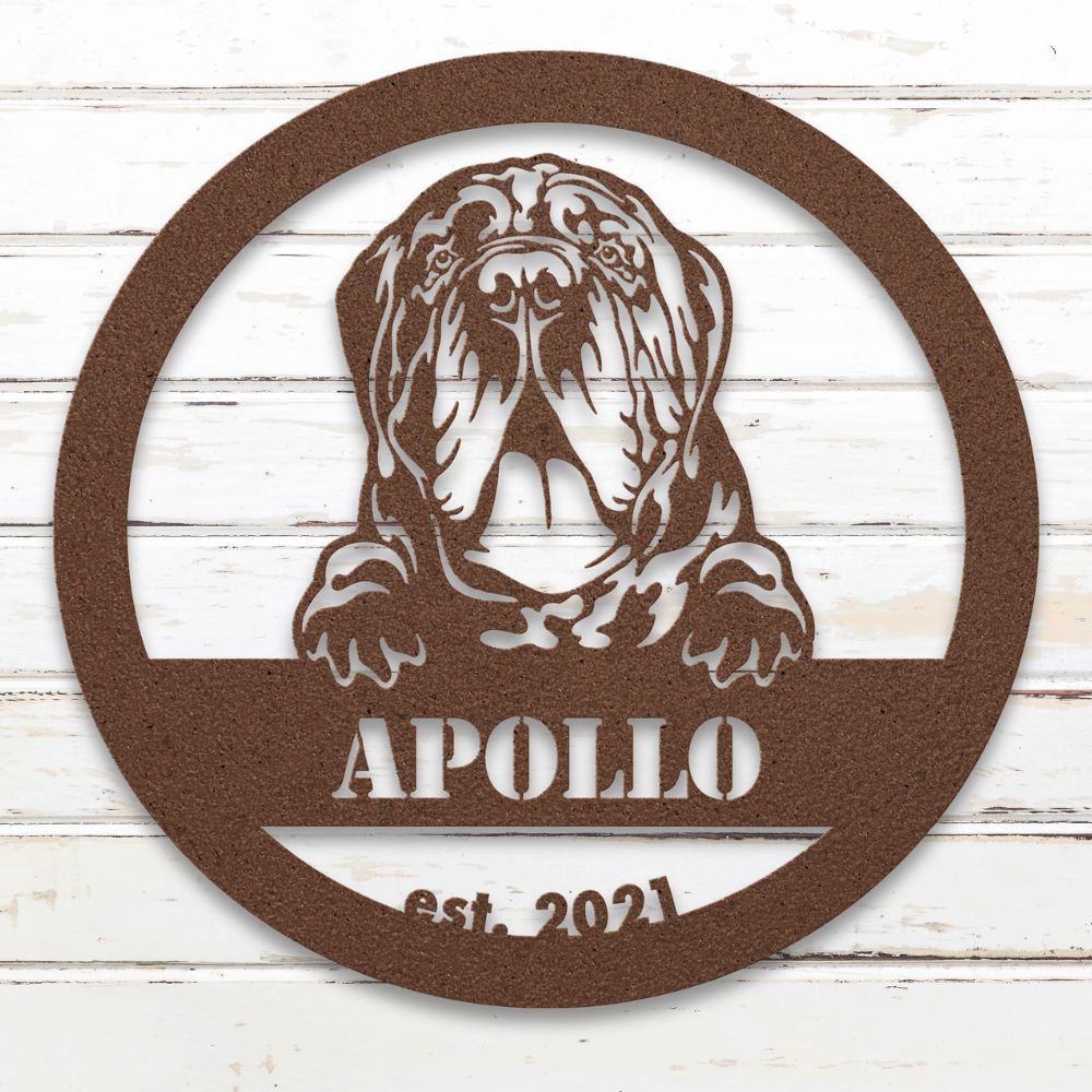 Roscoe & Charlie | Neapolitan Metal Wall Art | Custom Dog Sign | Made in USA | High-Quality Steel | Multiple Finishes | Home Decor Gift