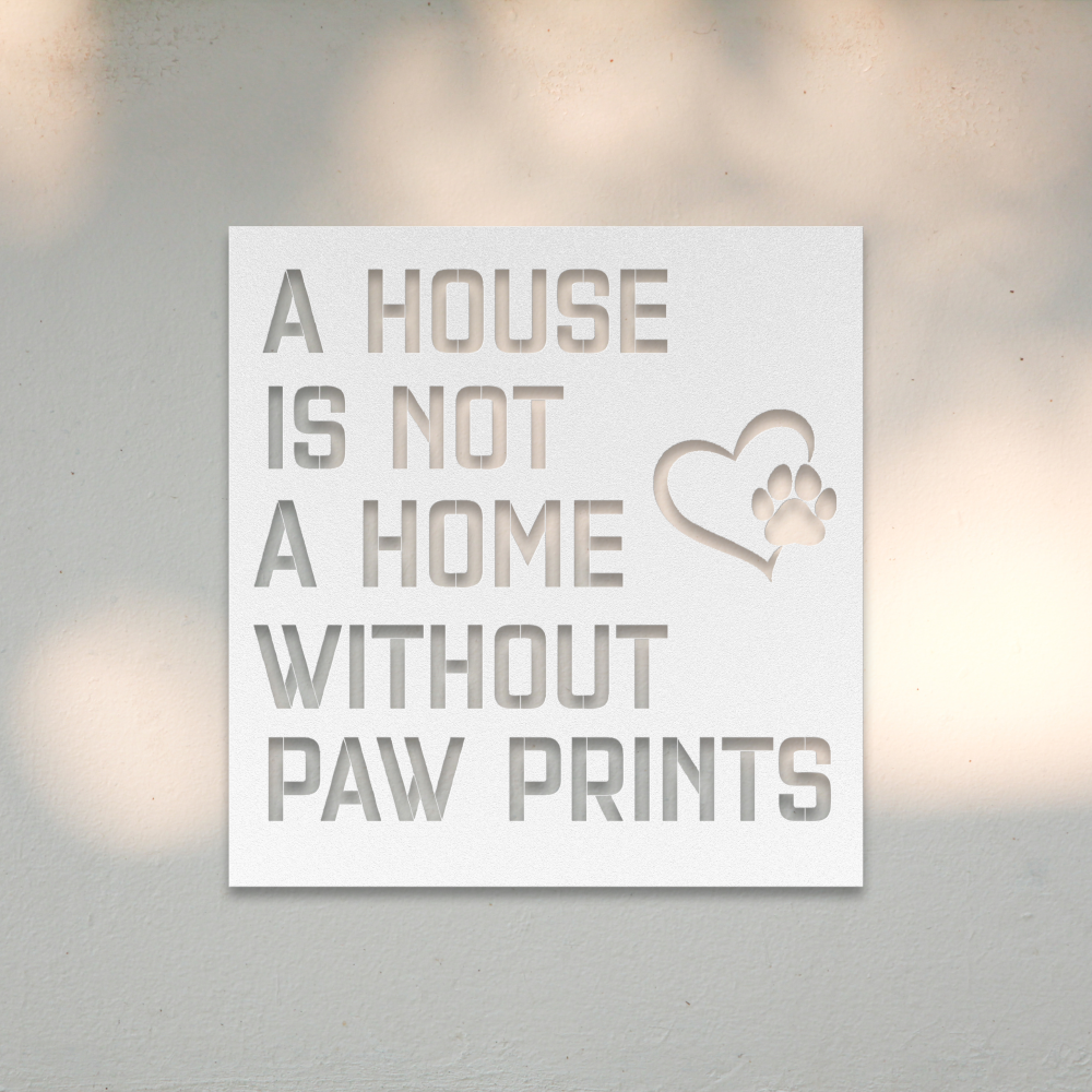 A House Is Not a Home Without Paw Prints (White) | Shop Dog Wall Art & Gifts for Dog Lovers | Roscoe & Charlie