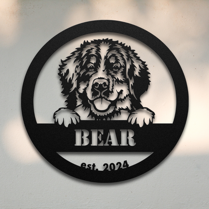 Bernese Mountain Dog (Black) | Shop Personalized Metal Dog Signs | Roscoe & Charlie