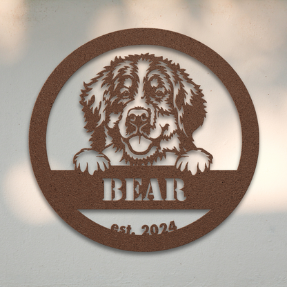 Bernese Mountain Dog (Copper) | Shop Personalized Metal Dog Signs | Roscoe & Charlie