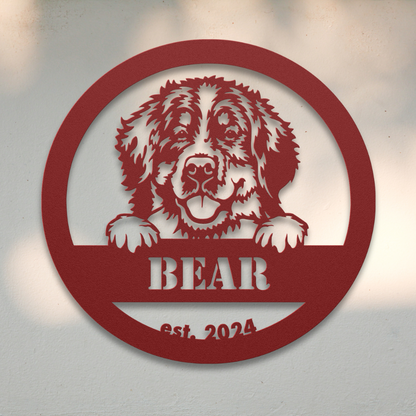 Bernese Mountain Dog (Red) | Shop Personalized Metal Dog Signs | Roscoe & Charlie