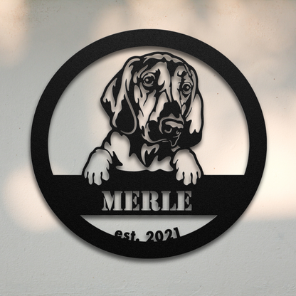 Bloodhound (Black) | Shop Personalized Metal Dog Signs | Roscoe & Charlie