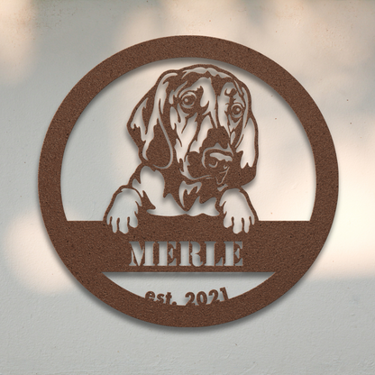 Bloodhound (Copper) | Shop Personalized Metal Dog Signs | Roscoe & Charlie