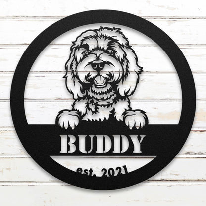 Roscoe & Charlie | Doodle Metal Wall Art | Custom Dog Sign | Made in USA | High-Quality Steel | Multiple Finishes | Home Decor Gift