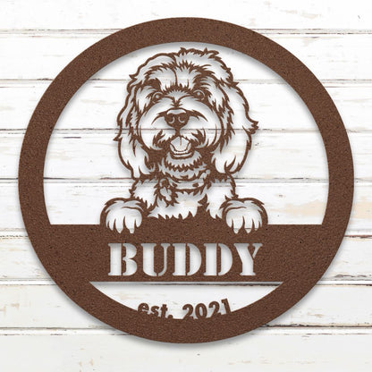 Roscoe & Charlie | Doodle Metal Wall Art | Custom Dog Sign | Made in USA | High-Quality Steel | Multiple Finishes | Home Decor Gift