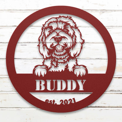 Roscoe & Charlie | Doodle Metal Wall Art | Custom Dog Sign | Made in USA | High-Quality Steel | Multiple Finishes | Home Decor Gift