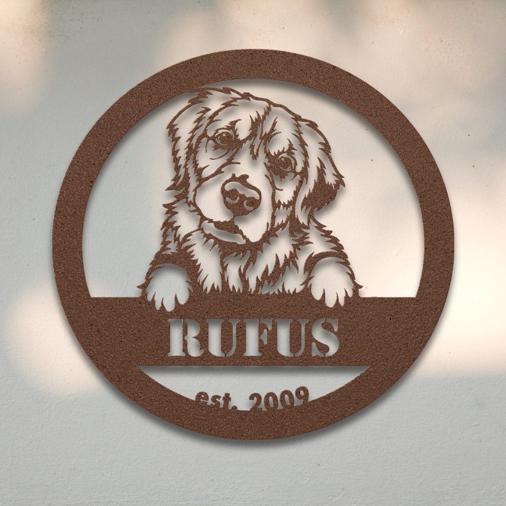 Golden Retriever (Copper) | Shop Personalized Metal Dog Signs | Roscoe & Charlie