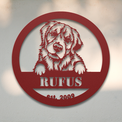 Golden Retriever (Red) | Shop Personalized Metal Dog Signs | Roscoe & Charlie