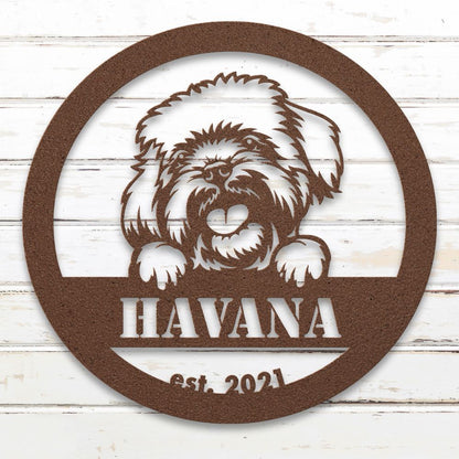 Roscoe & Charlie | Havanese Metal Wall Art | Custom Dog Sign | Made in USA | High-Quality Steel | Multiple Finishes | Home Decor Gift