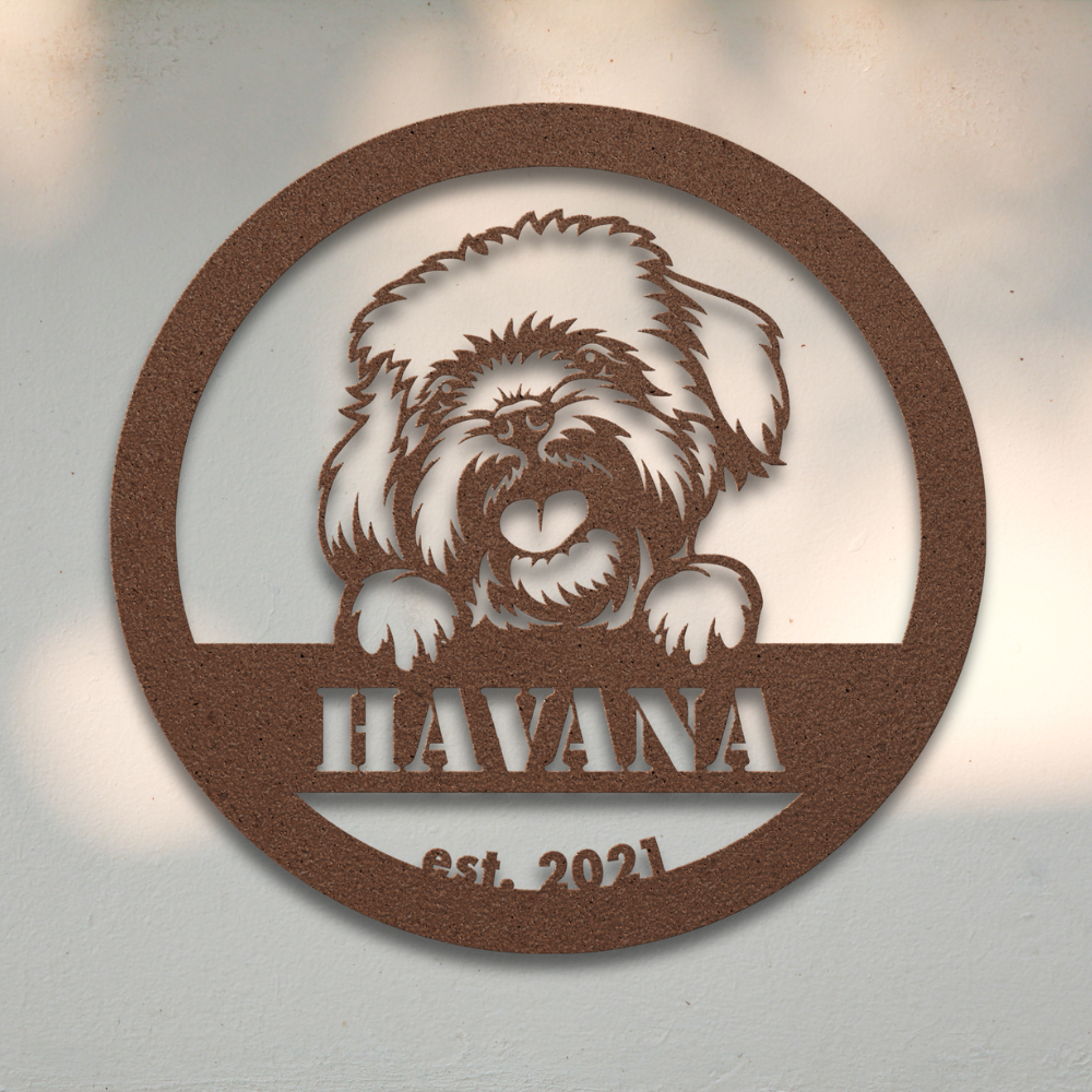 Havanese (Copper) | Shop for Personalized Metal Dog Signs | Roscoe & Charlie