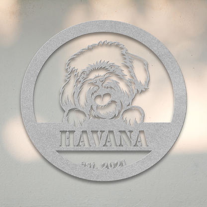 Havanese (Silver) | Shop for Personalized Metal Dog Signs | Roscoe & Charlie