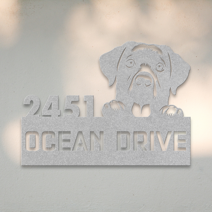 Labrador Retriever Metal Address Sign (Silver) | Shop Dog Wall Art & Gifts for Dog Lovers | Roscoe & Charlie