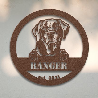 Labrador Retriever (Copper) | Shop Personalized Metal Dog Signs | Roscoe & Charlie