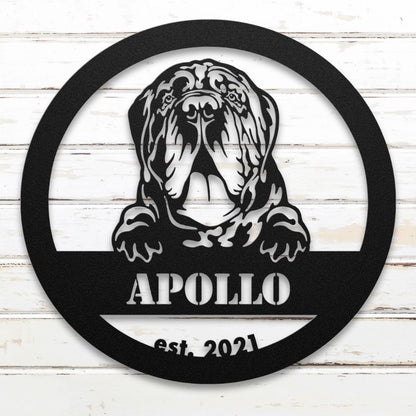 Roscoe & Charlie | Neapolitan Metal Wall Art | Custom Dog Sign | Made in USA | High-Quality Steel | Multiple Finishes | Home Decor Gift