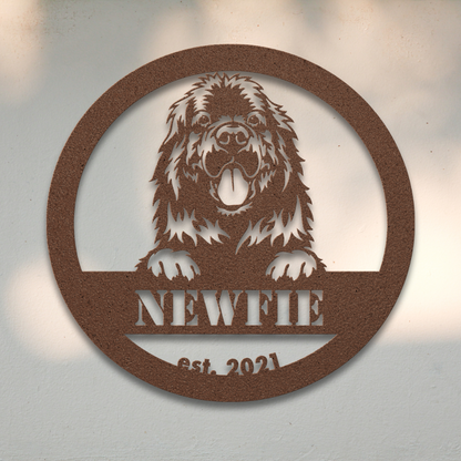 Newfoundland (Bronze) | Shop Personalized Metal Dog Signs | Roscoe & Charlie