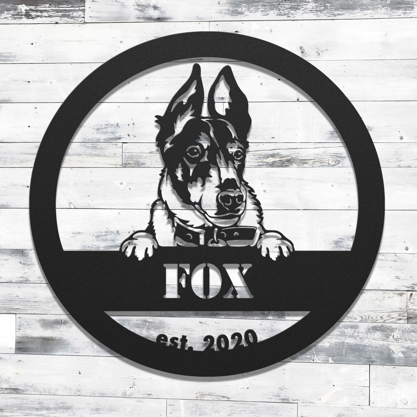 Buy Personalized Fox Terrier Metal Wall Art | Black | Roscoe & Charlie