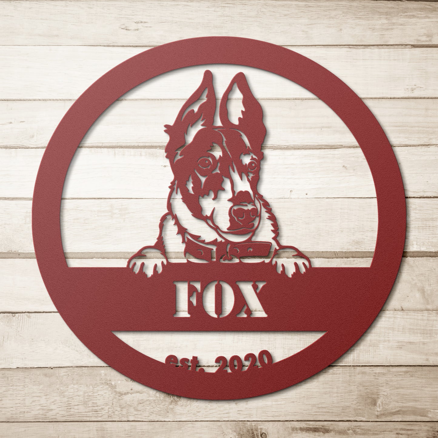 Buy Personalized Fox Terrier Metal Wall Art | Red | Roscoe & Charlie