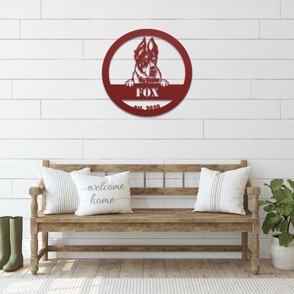 Buy Personalized Fox Terrier Metal Wall Art | Red | Roscoe & Charlie