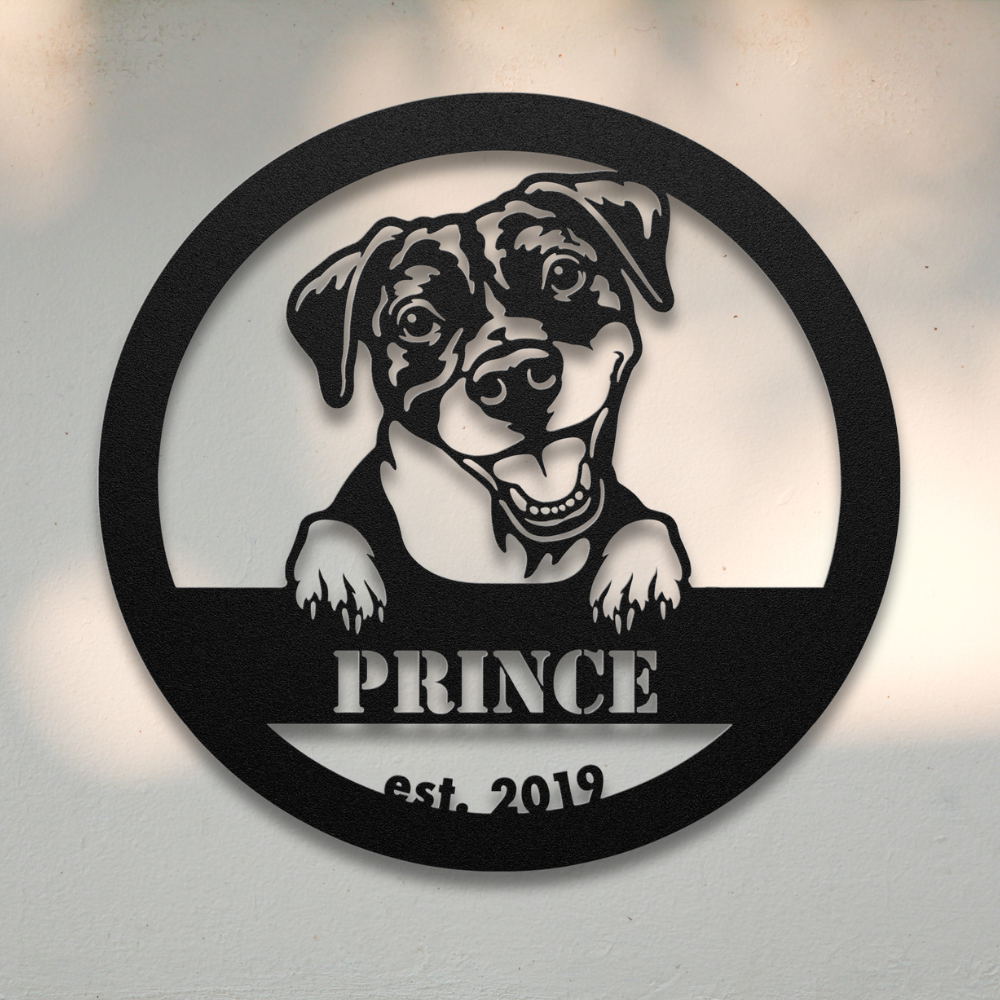 Pit Bull Terrier | Shop Personalized Metal Dog Signs | Roscoe & Charlie