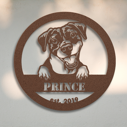 Pit Bull Terrier | Shop Personalized Metal Dog Signs | Roscoe & Charlie