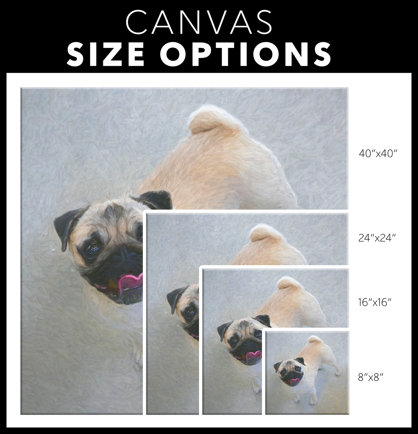 Pug Wall Canvas | Roscoe & Charlie  Edit alt text