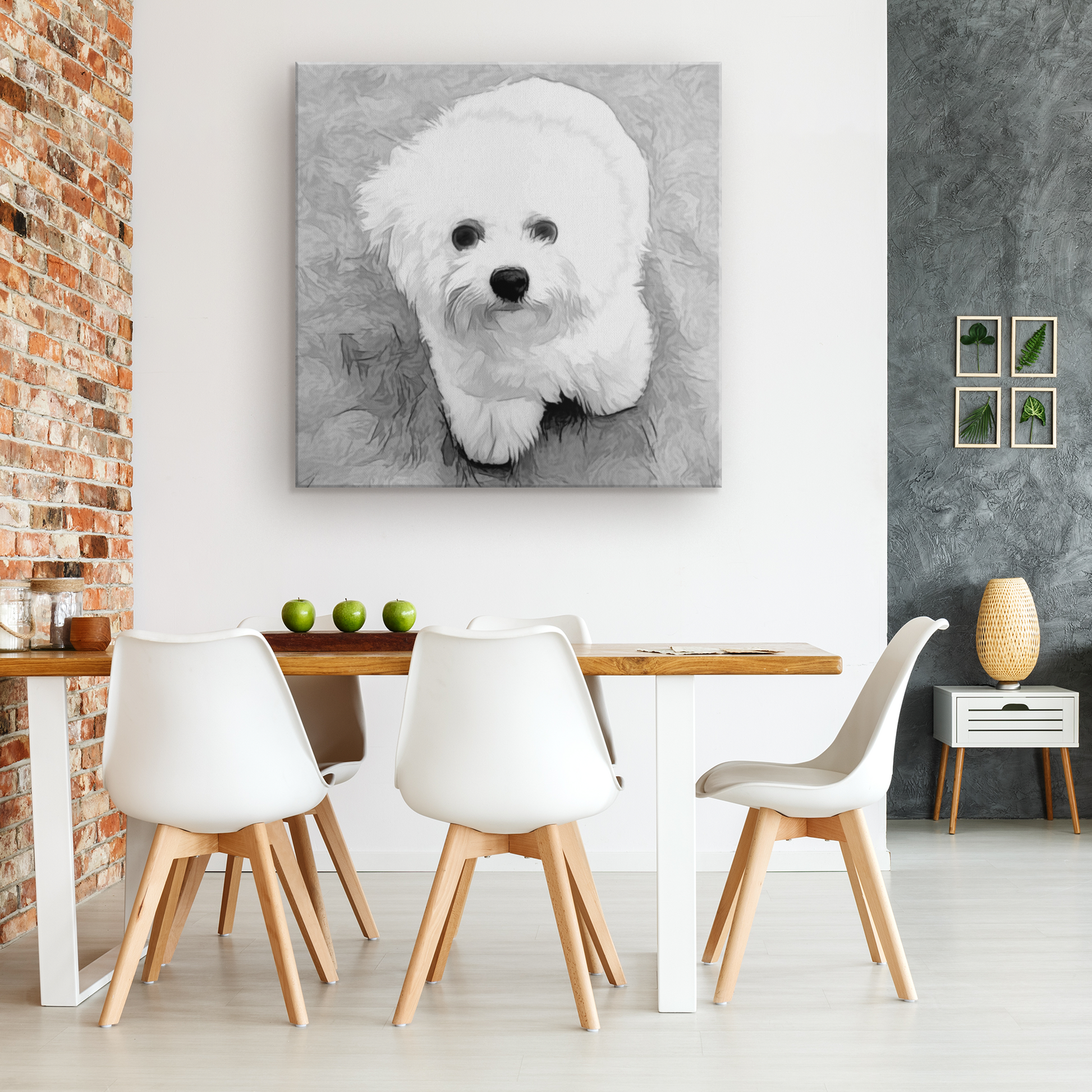 shop for canvas wall art with Bichon Frise prints online | Roscoe & Charlie