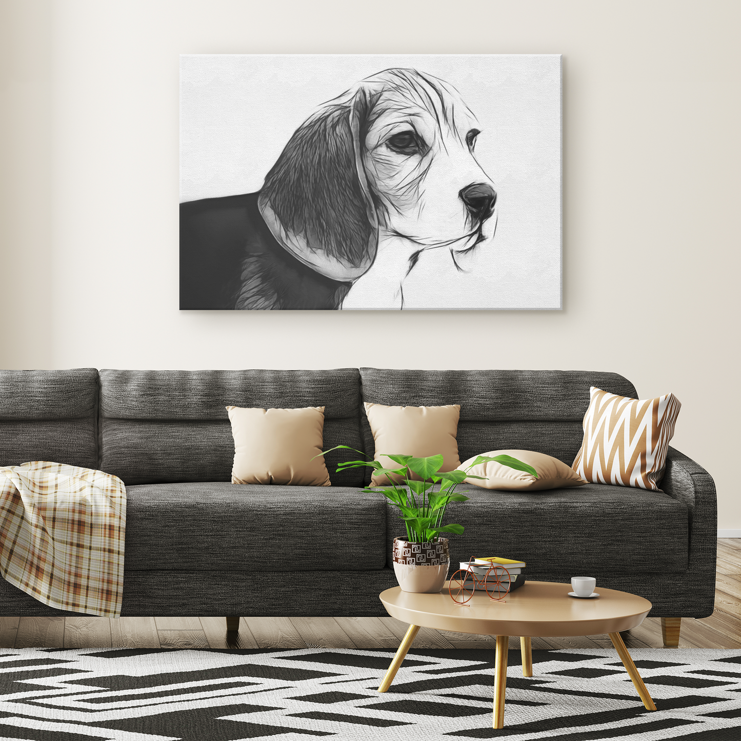 shop for canvas wall art with Beagle prints