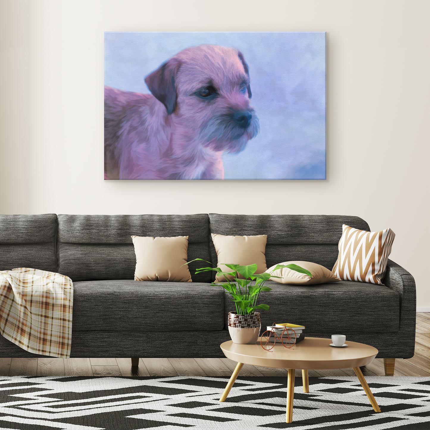 shop for canvas wall art with Border Terrier prints online | Roscoe & Charlie