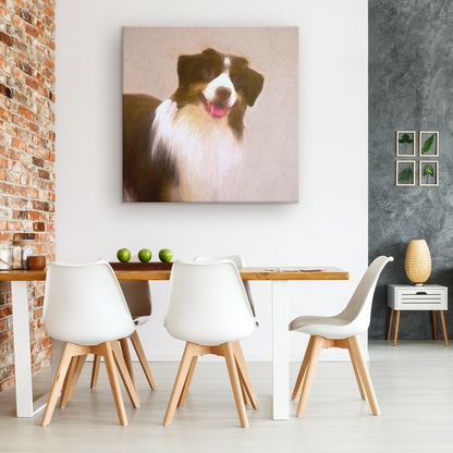 shop for canvas wall art with Australian Shepherd prints online | Roscoe & Charlie