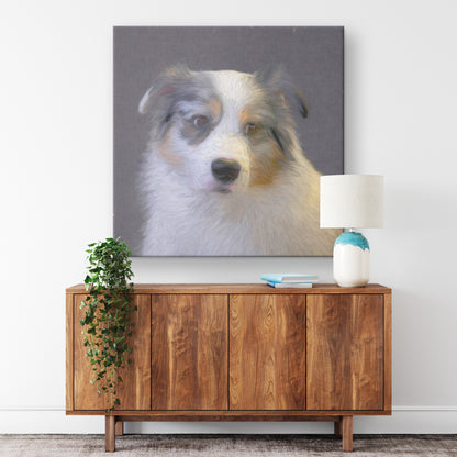 Buy Blu III Gallery Canvas | Shop Australian Shepherd Art | Roscoe & Charlie