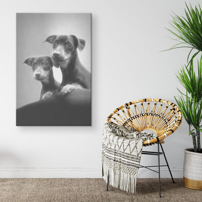 Buy Double Doxies Gallery Canvas | Shop for Dachshund Wall Art | Roscoe & Charlie