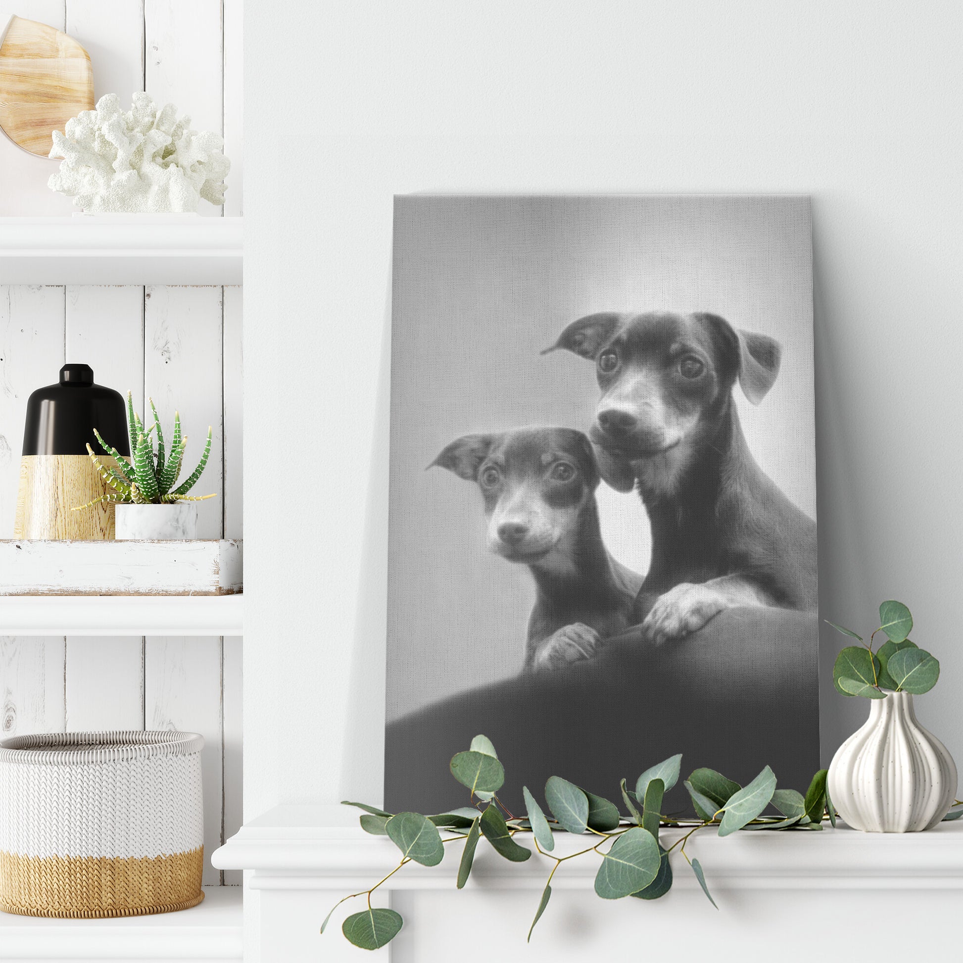 Buy Double Doxies Gallery Canvas | Shop for Dachshund Wall Art | Roscoe & Charlie