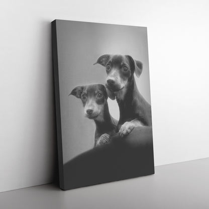 Buy Double Doxies Gallery Canvas | Shop for Dachshund Wall Art | Roscoe & Charlie