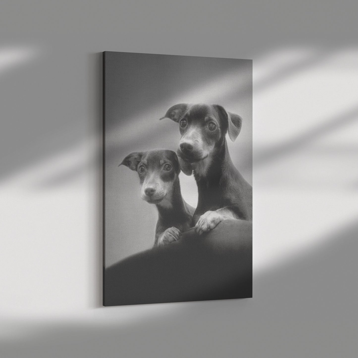 Buy Double Doxies Gallery Canvas | Shop for Dachshund Wall Art | Roscoe & Charlie