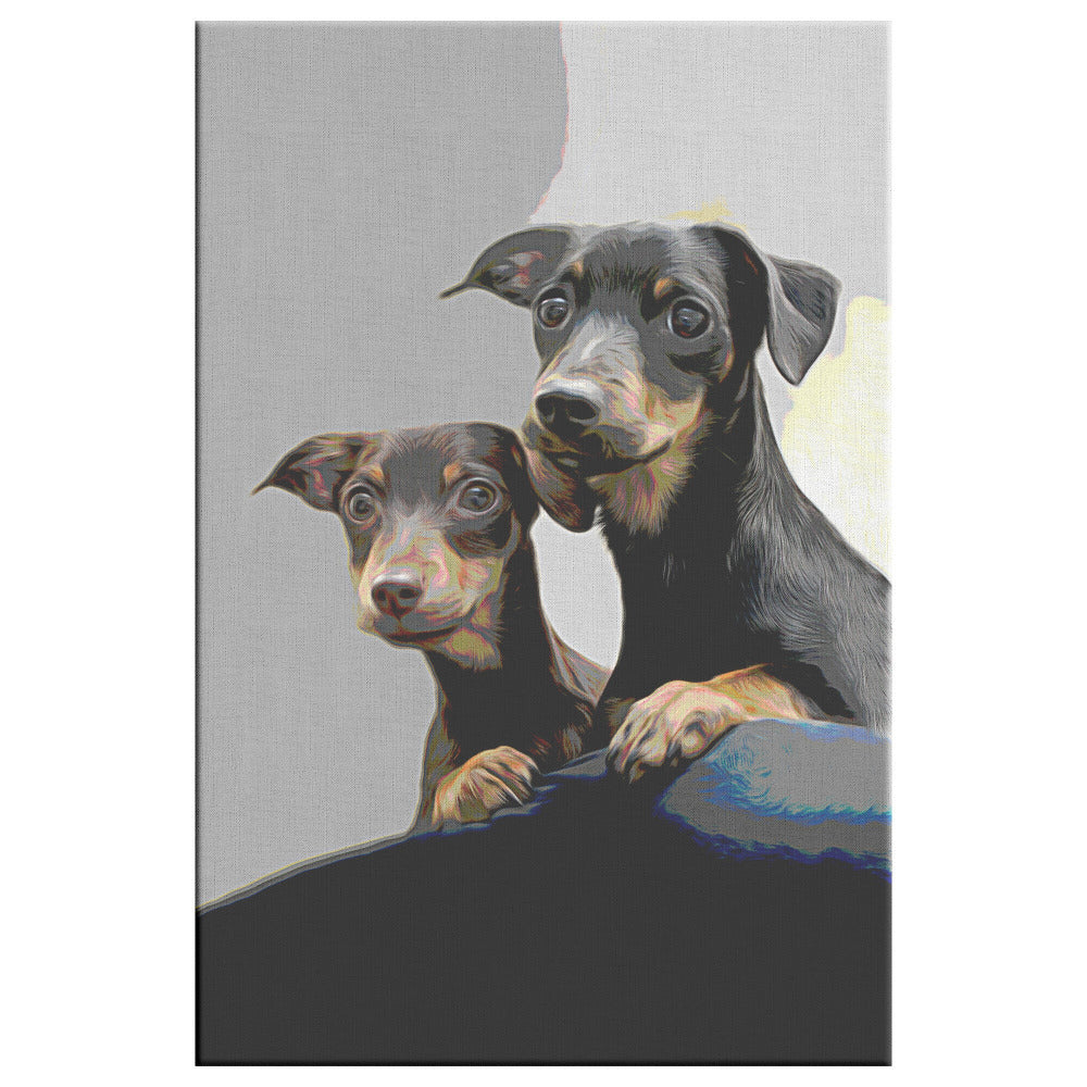 Buy Double Doxies I Gallery Canvas | Shop for Dachshund Wall Art | Roscoe & Charlie