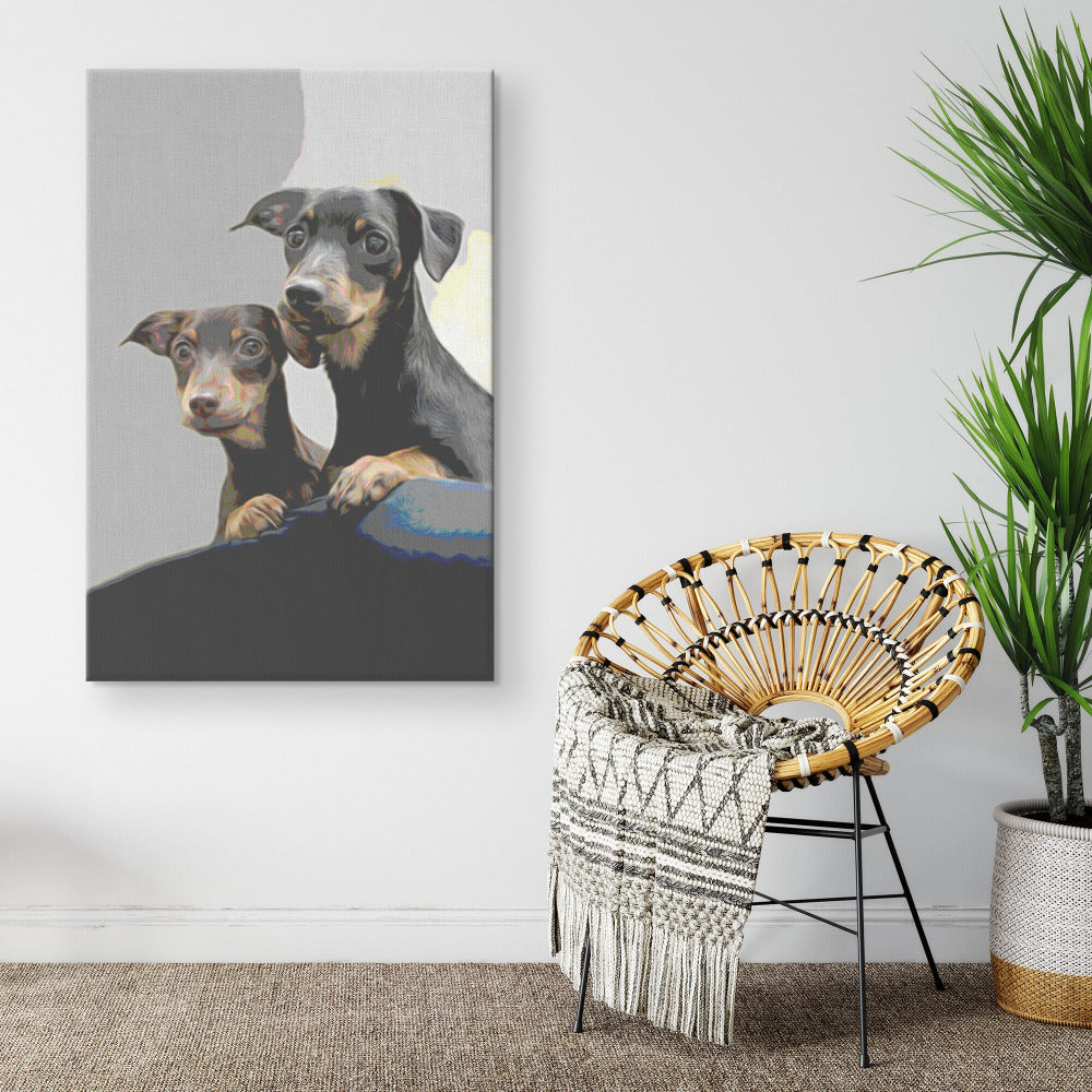 Buy Double Doxies I Gallery Canvas | Shop for Dachshund Wall Art | Roscoe & Charlie