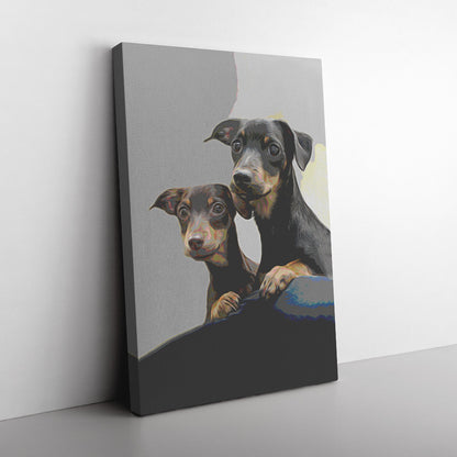 Buy Double Doxies I Gallery Canvas | Shop for Dachshund Wall Art | Roscoe & Charlie