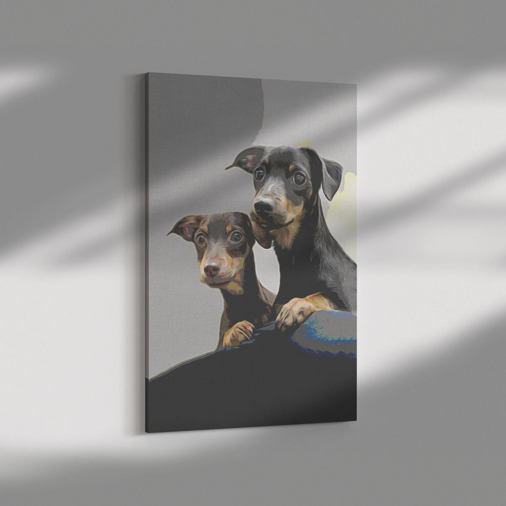 Buy Double Doxies I Gallery Canvas | Shop for Dachshund Wall Art | Roscoe & Charlie