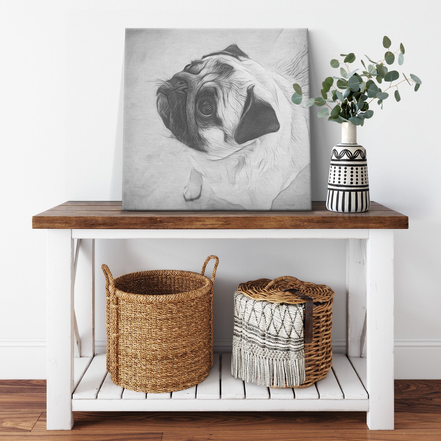 Buy Jake VIII Gallery Canvas | Shop for Pug Canvas Wall Art | Roscoe & Charlie