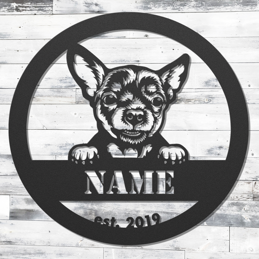 Buy Personalized Chihuahua Metal Wall Art, Great Chihuahua Gift | Roscoe & Charlie