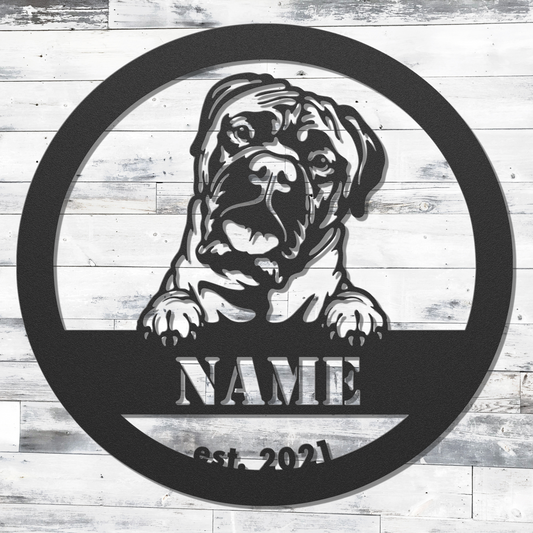 Buy Personalized Bull Mastiff Metal Wall Art, Great Bull Mastiff Gift