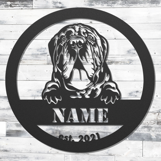 Buy Personalized Neapolitan Mastiff Metal Wall Art | Roscoe & Charlie